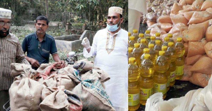 নড়াইলের লোহাগড়ায় বাড়িতে বাড়িতে খাদ্যসামগ্রী পৌঁছে দিচ্ছেন আ’লীগ নেতা