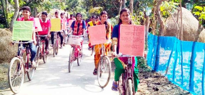 না'রী ও শি'শুর প্রতি স'হিং'সতারো'ধে নড়াইলে সাইকেল র‌্যালি