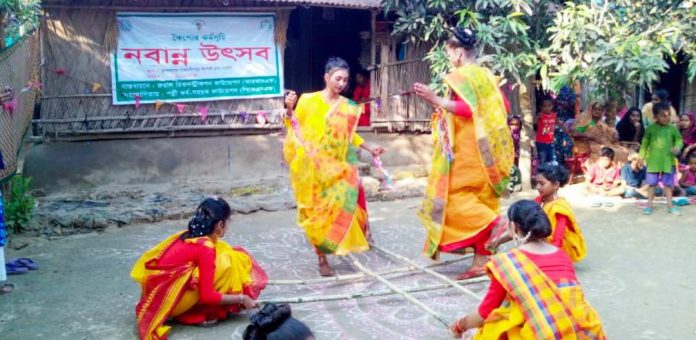 নড়াইলে কিশো'রীদের অংশগ্রহণে নবান্ন উৎসব পালিত