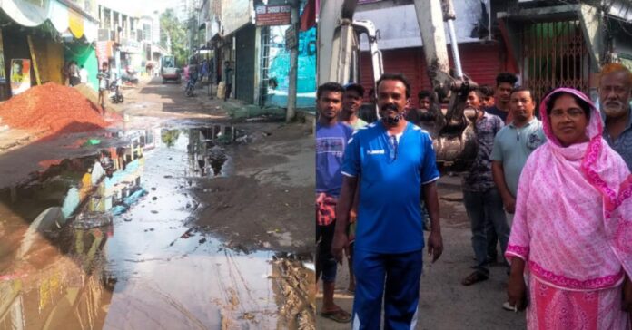 শহরের বাণিজ্যিক এলাকা রূপগঞ্জে ৮৫ লাখ টাকা ব্যয়ে ঢালাইয়ের রাস্তার কাজ শুরু