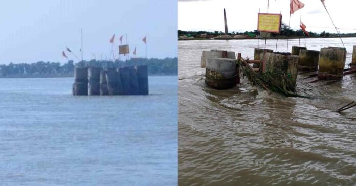 নড়াইলে বালুবাহী বলগেট এর আঘাতে নির্মাণাধীন সেতুর পাইল ক্ষতিগ্রস্ত