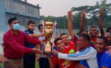 নড়াইলে বঙ্গবন্ধু প্রথম বিভাগ ফুটবল লীগের ফাইনালে শেখ রাসেল ক্রীড়াচক্র চ্যাম্পিয়ান