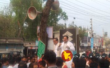 নড়াইল জেলা আওয়ামী লীগের উদ্যোগে শান্তি মিছিল অনুষ্ঠিত